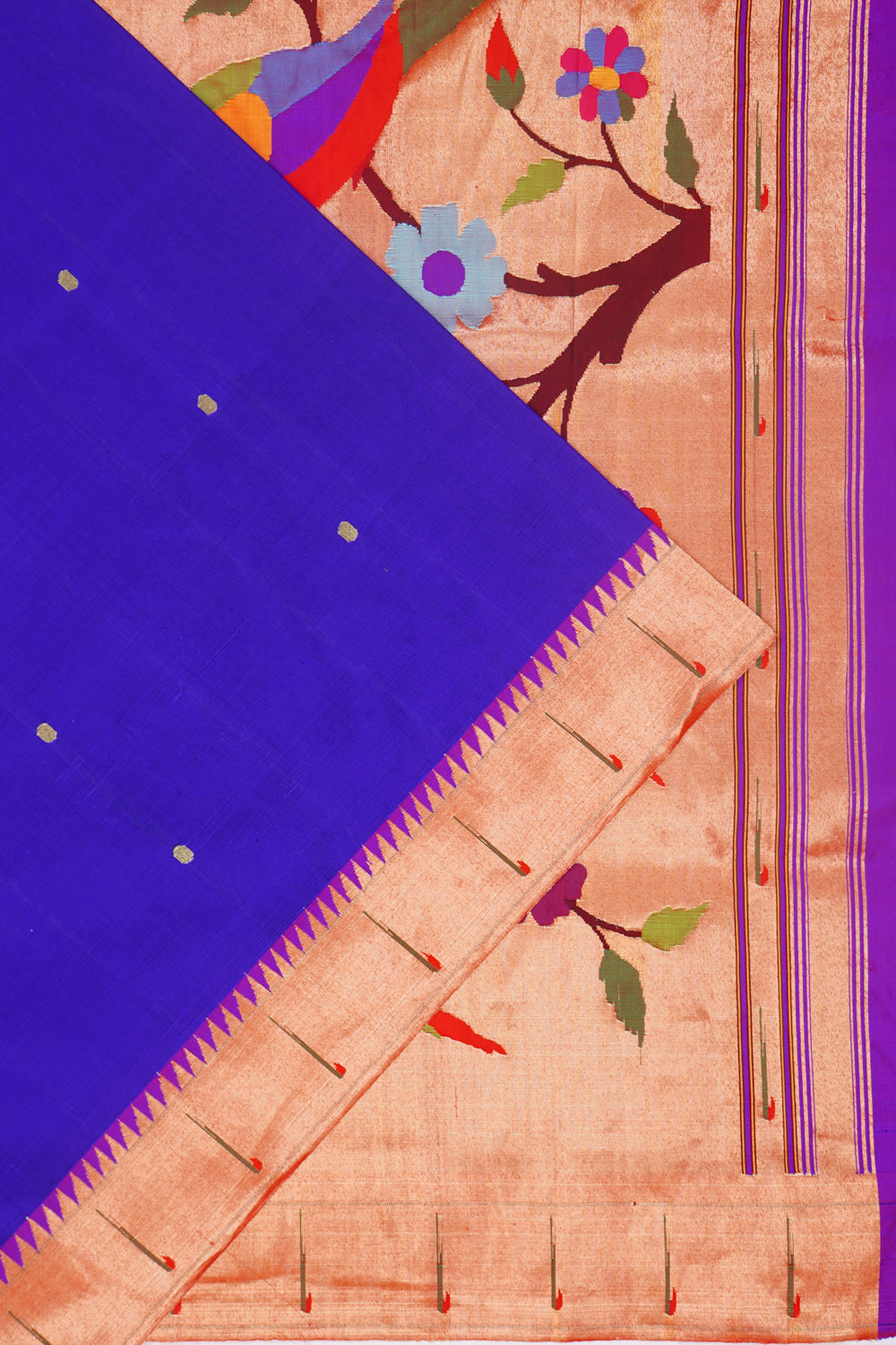 Paithani Silk Butta Royal Blue Saree