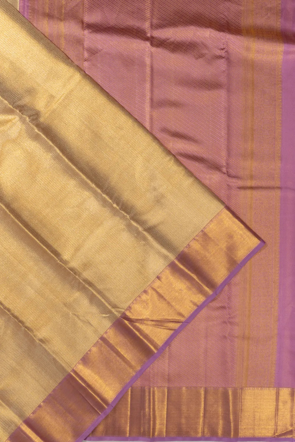 Kanchipuram Silk Tissue Brocade Gold Saree