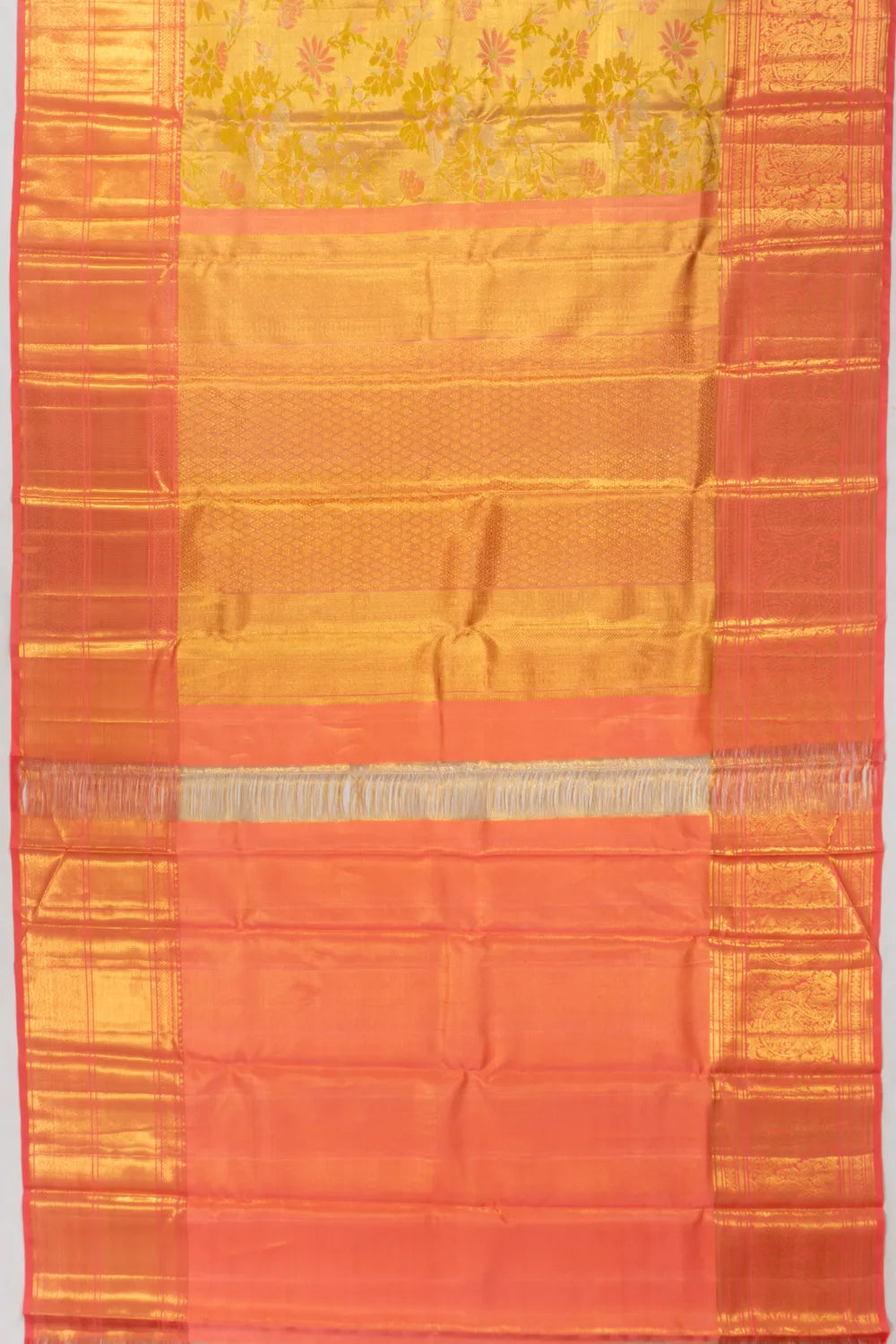 Kanchipuram Silk Tissue Brocade Mehendi Green Saree