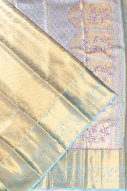 Dharmavaram Silk Tissue Brocade Sky Blue Saree