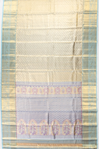 Dharmavaram Silk Tissue Brocade Sky Blue Saree