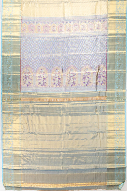 Dharmavaram Silk Tissue Brocade Sky Blue Saree