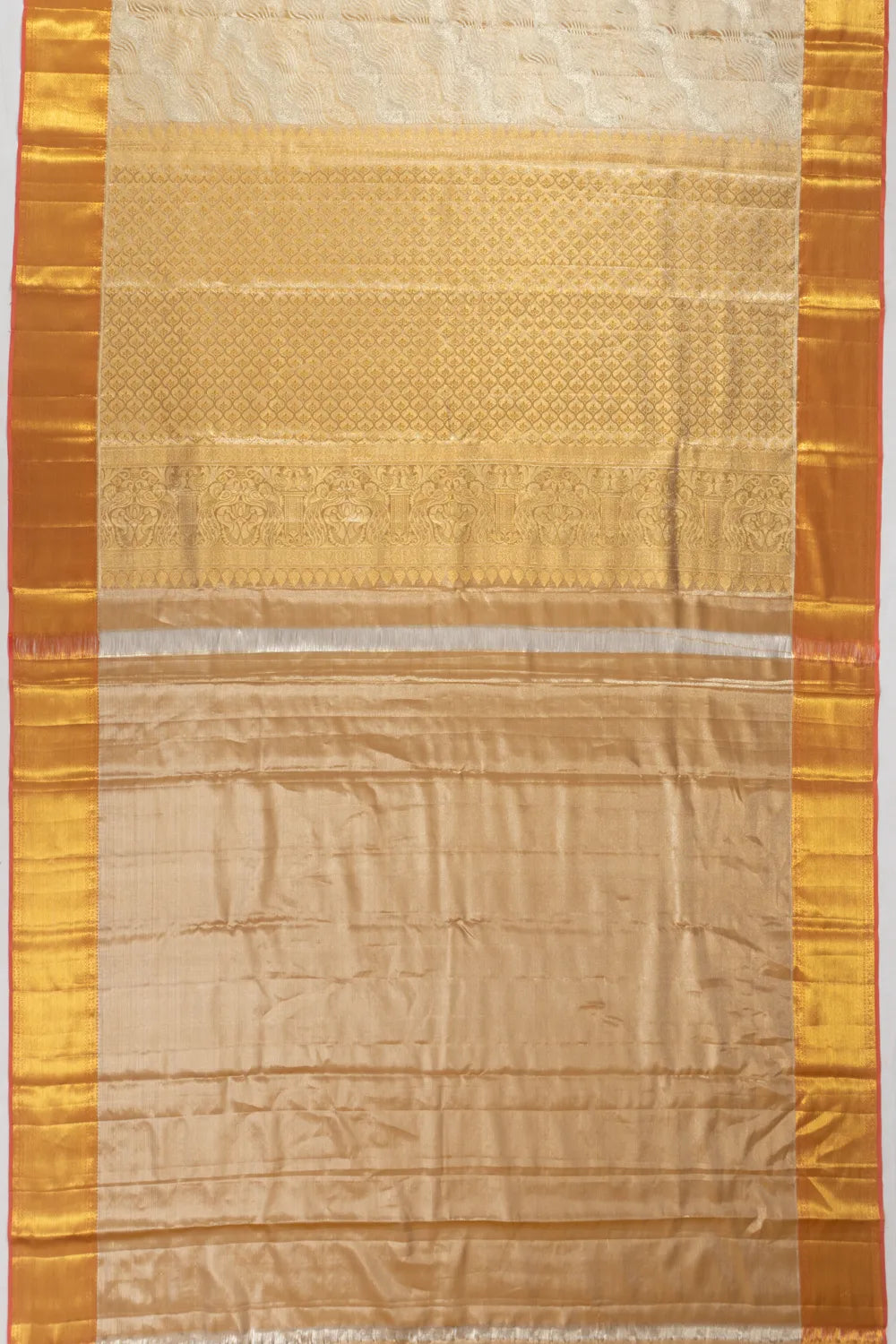 Dharmavaram Silk Tissue Brocade Gold Saree