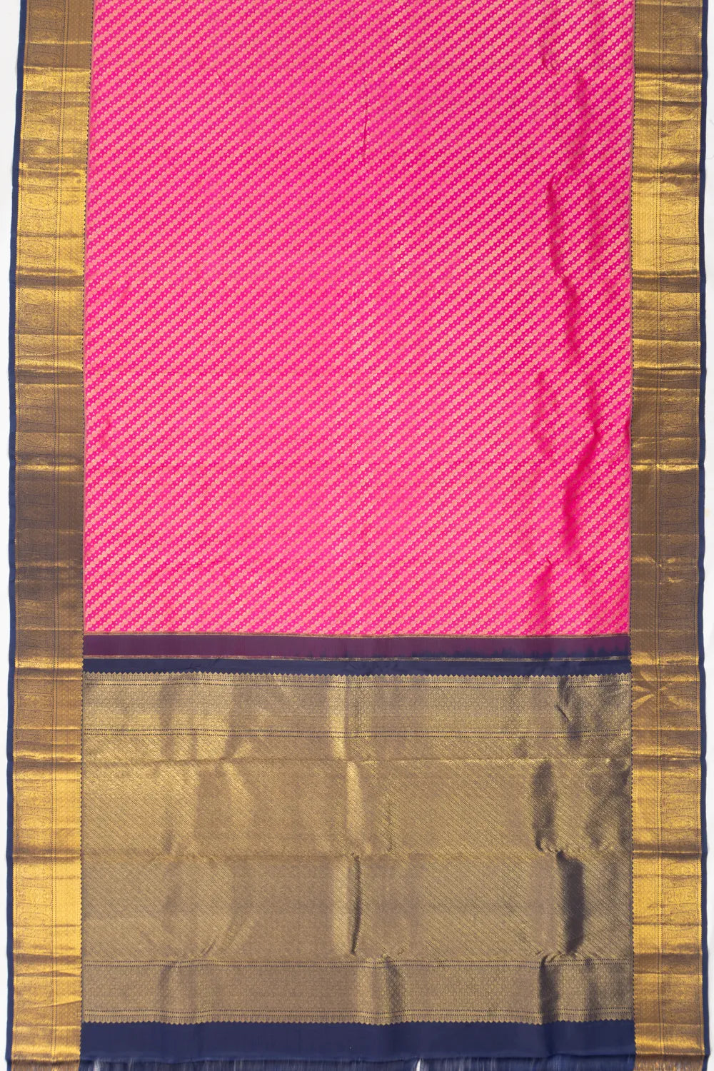 Dharmavaram Silk Brocade Rani Pink Saree
