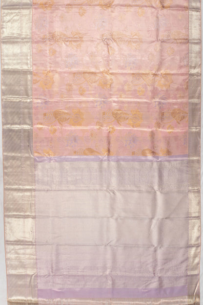 Dharmavaram Silk Tissue Brocade Baby Pink Saree