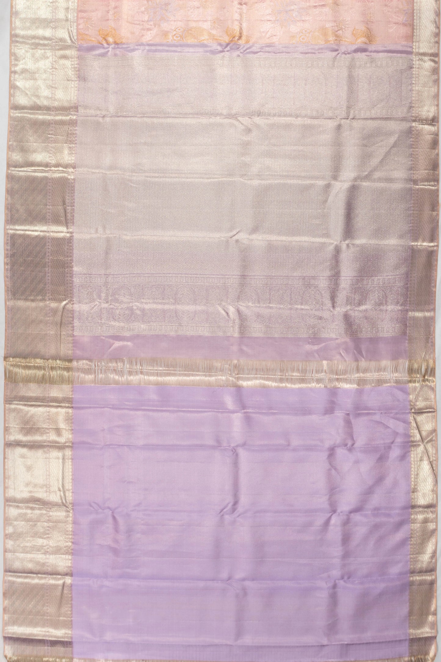 Dharmavaram Silk Tissue Brocade Baby Pink Saree