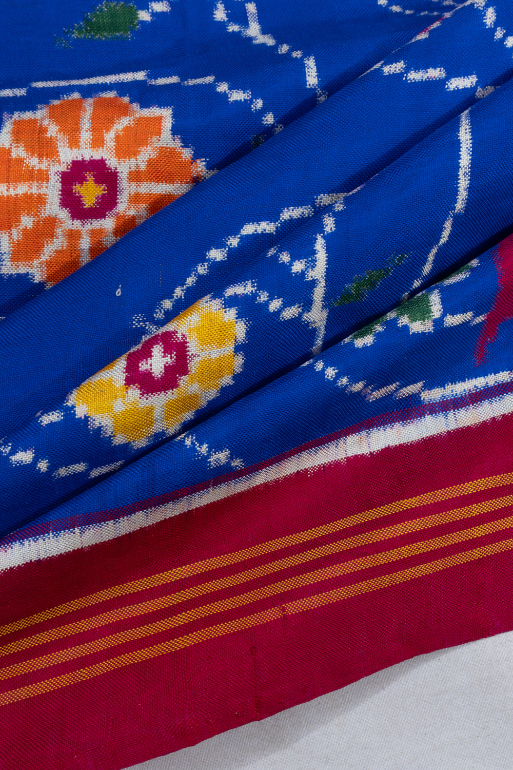 Patan Patola Silk Double Ikat Dark Blue Saree