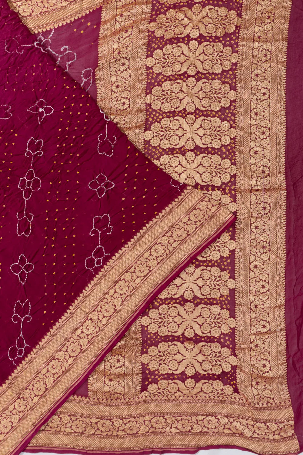 Banarasi Georgette Bandhani Purple Saree