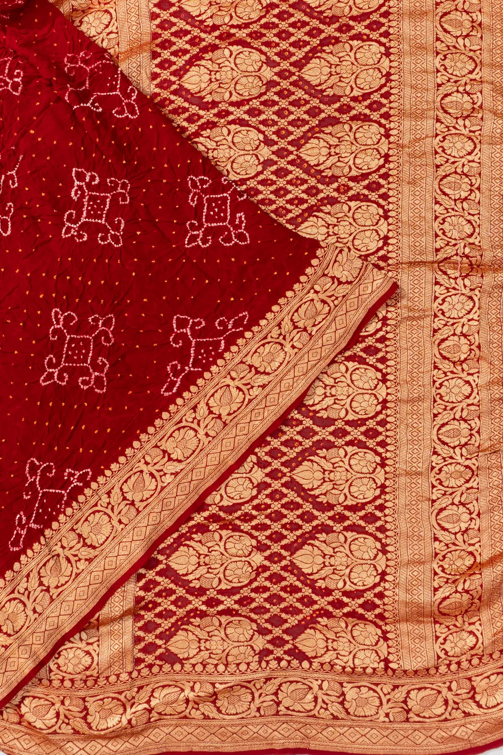 Banarasi Georgette Bandhani Maroon Saree