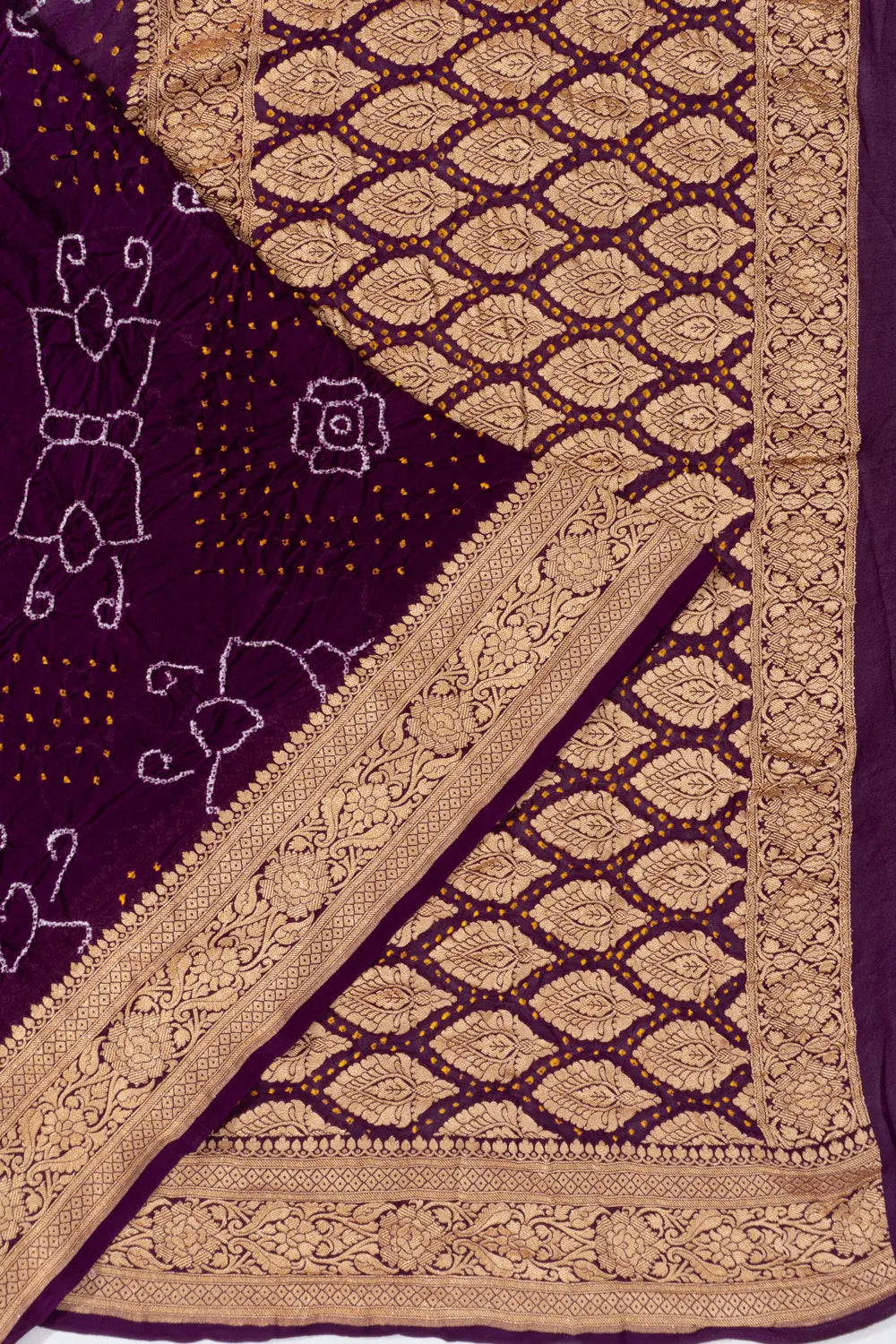 Banarasi Georgette Bandhani Violet Saree