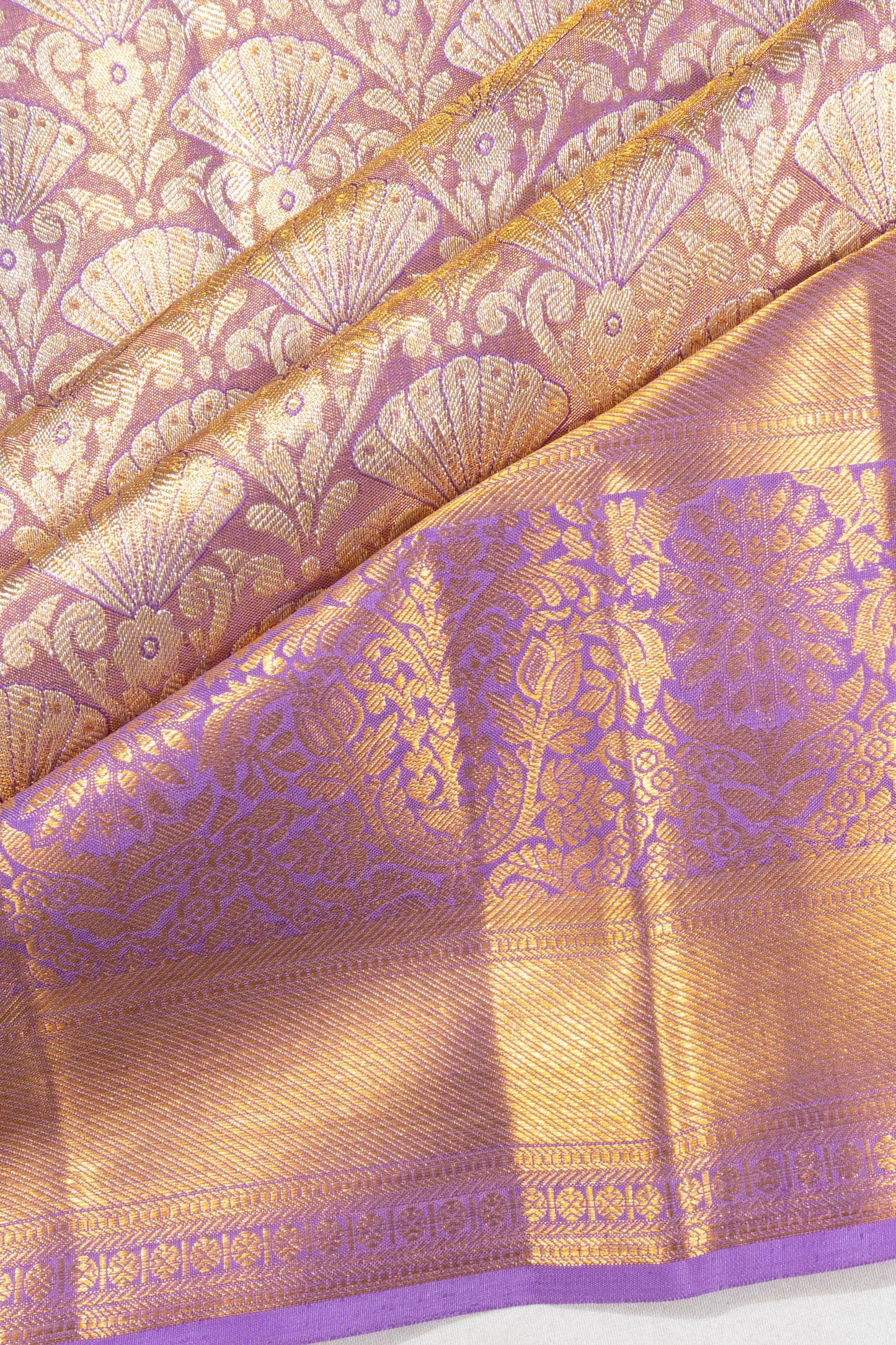 Taranga Kanchi Silk Tissue Brocade Lavender Saree