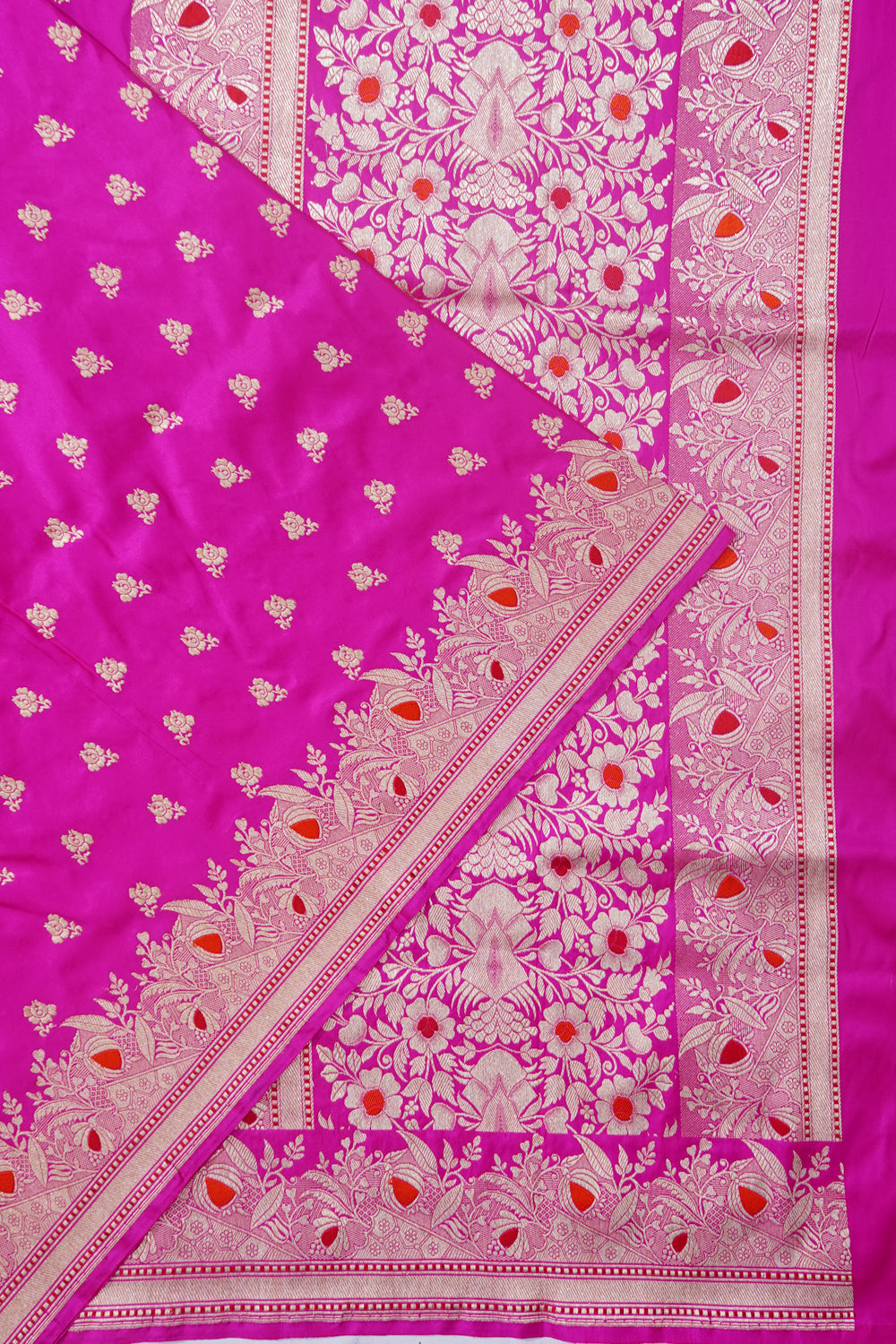 Banarasi Silk Butta Rani Pink Saree