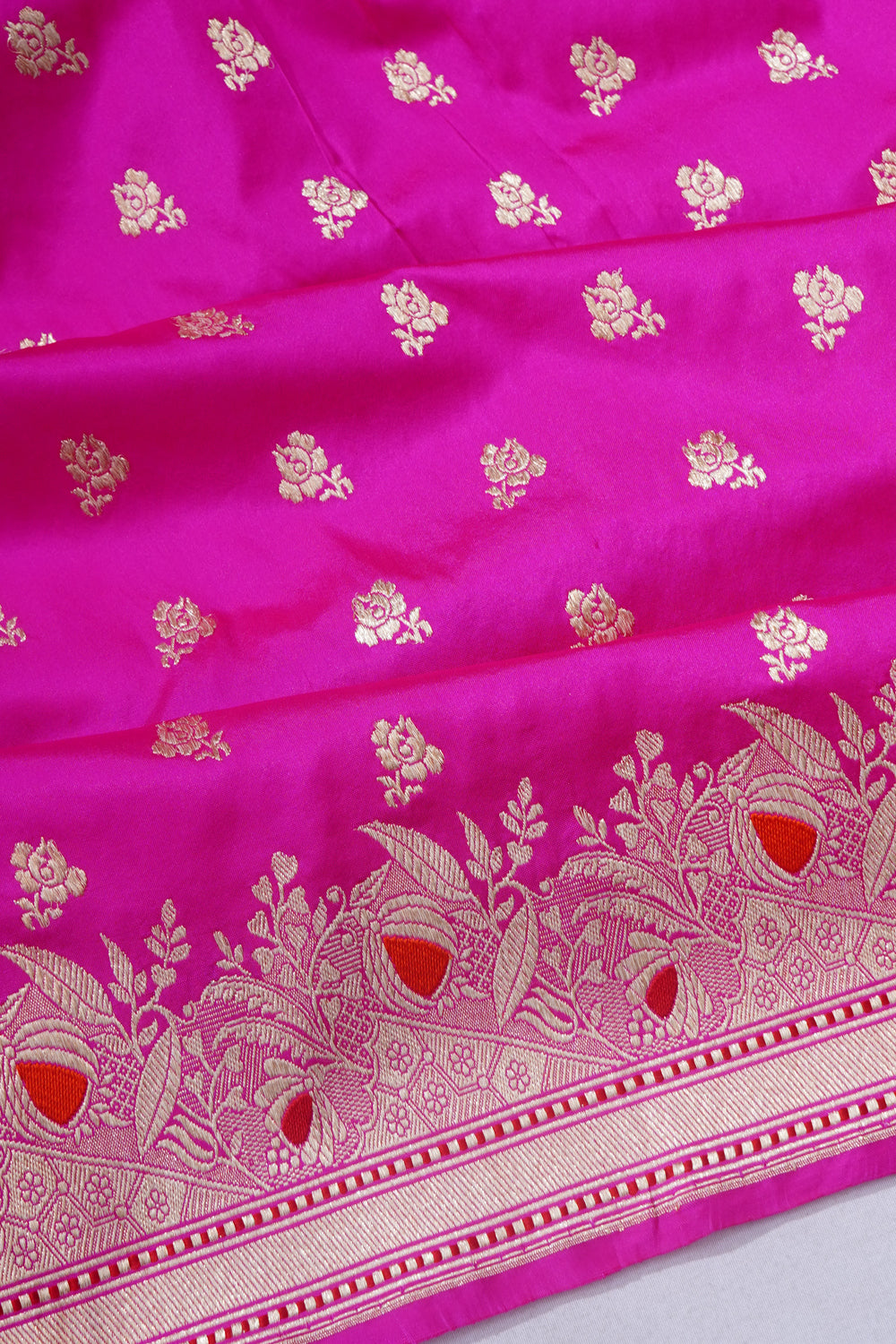 Banarasi Silk Butta Rani Pink Saree
