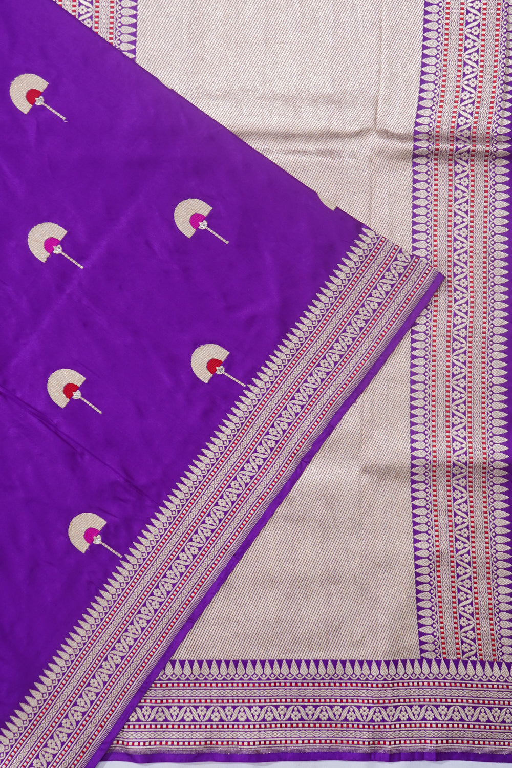 Banarasi Silk Butta Violet Saree