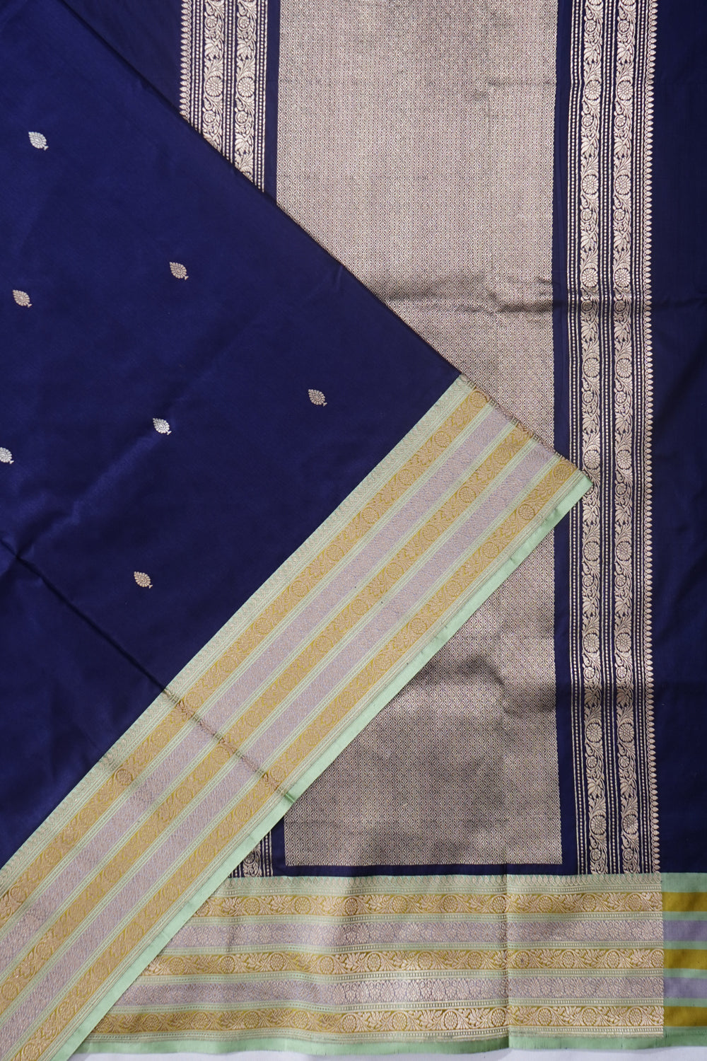 Banarasi Silk Butta Dark Blue Saree