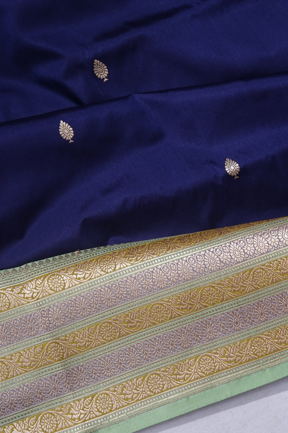 Banarasi Silk Butta Dark Blue Saree