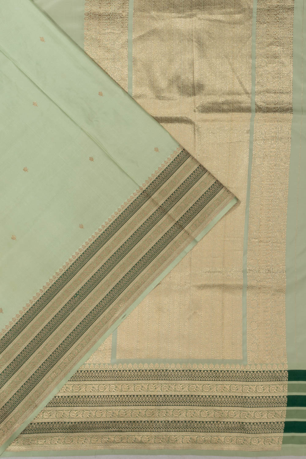 Banarasi Satin Butta Pastel Green Saree