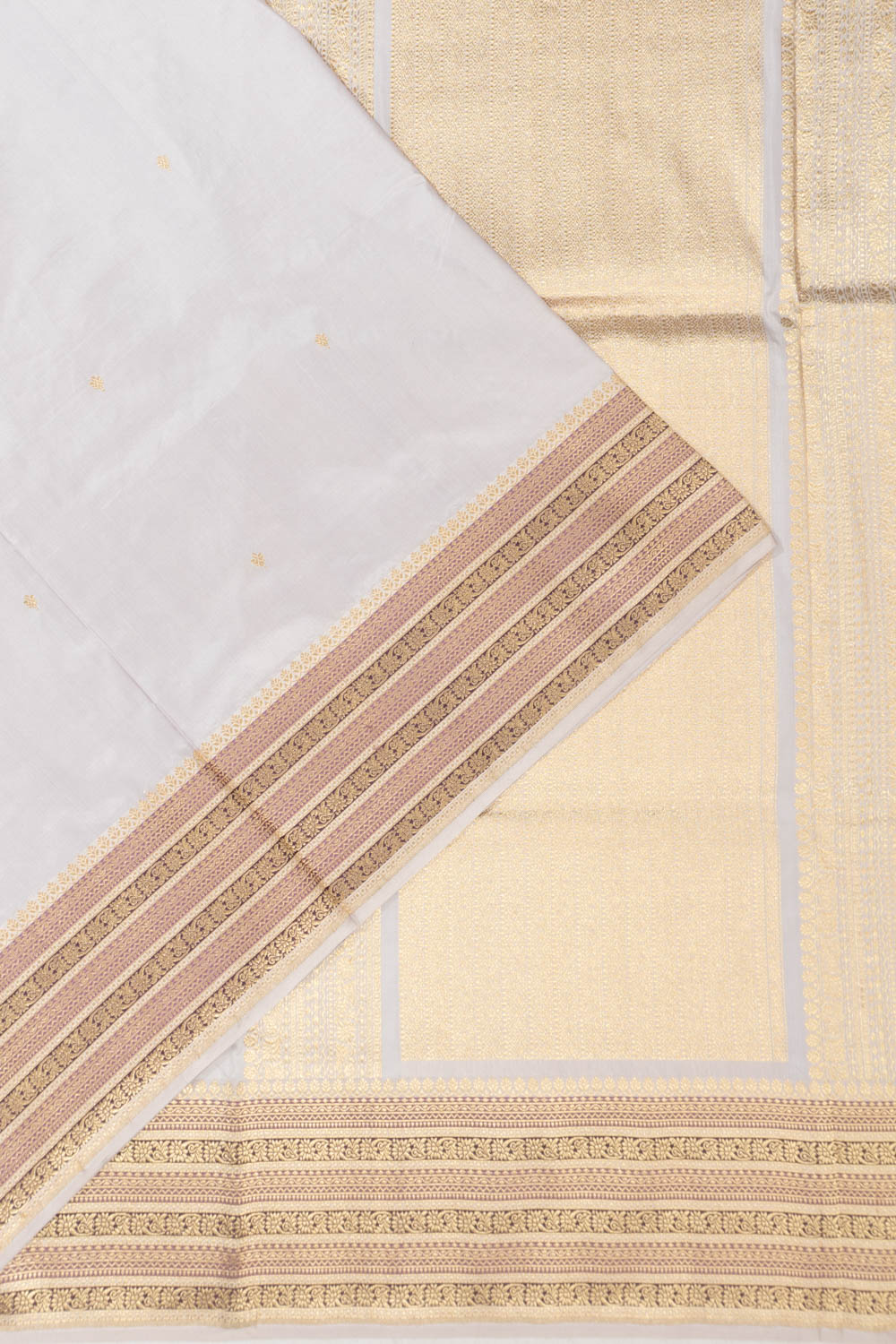 Banarasi Satin Butta Lavender Saree
