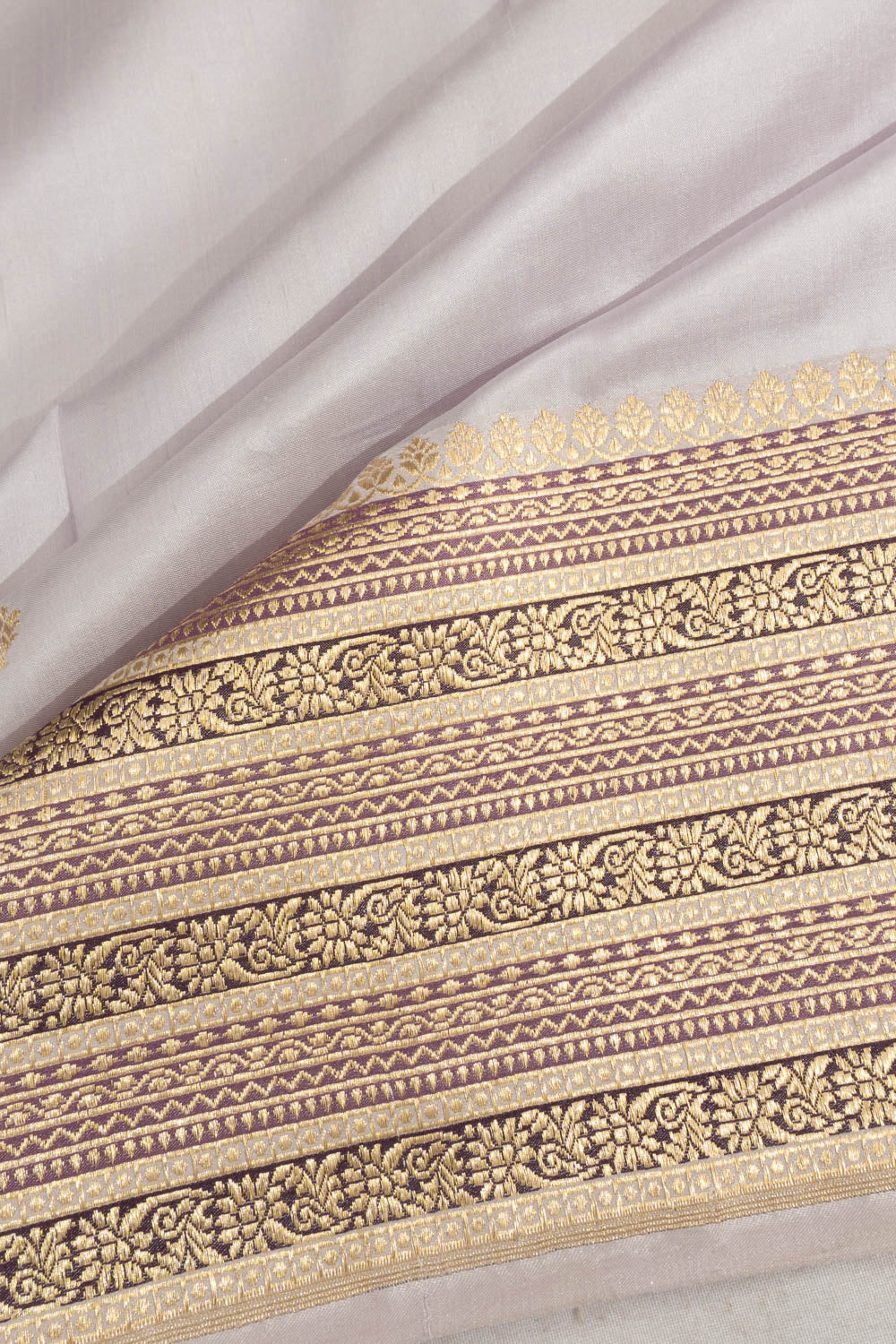 Banarasi Satin Butta Lavender Saree