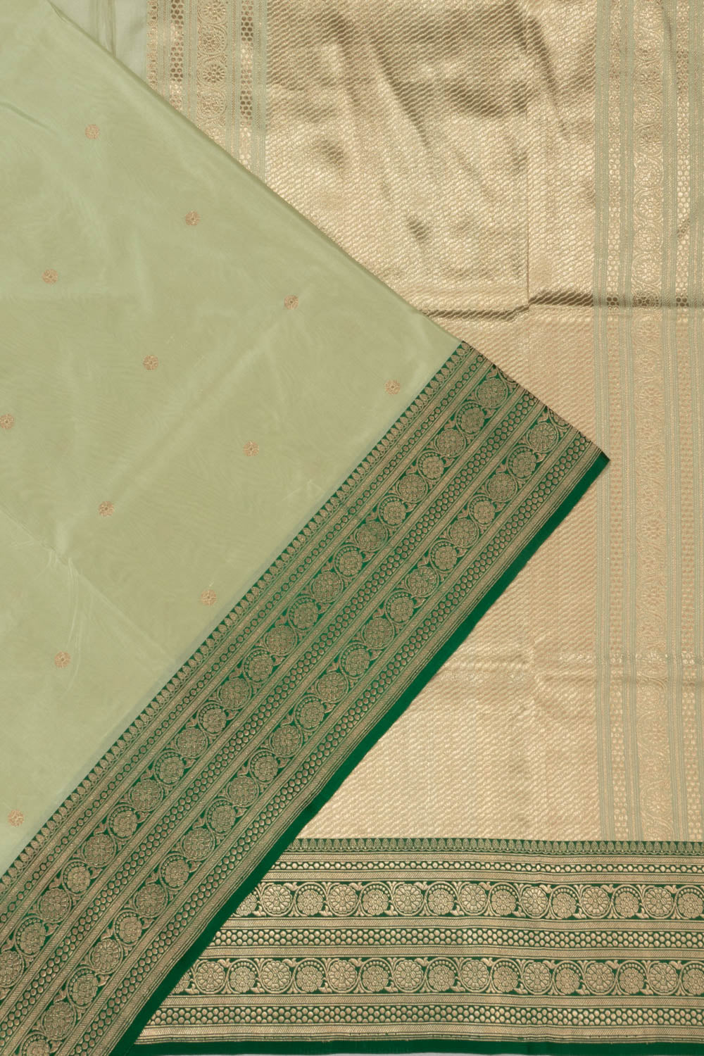 Banarasi Satin Butta Pastel Green Saree