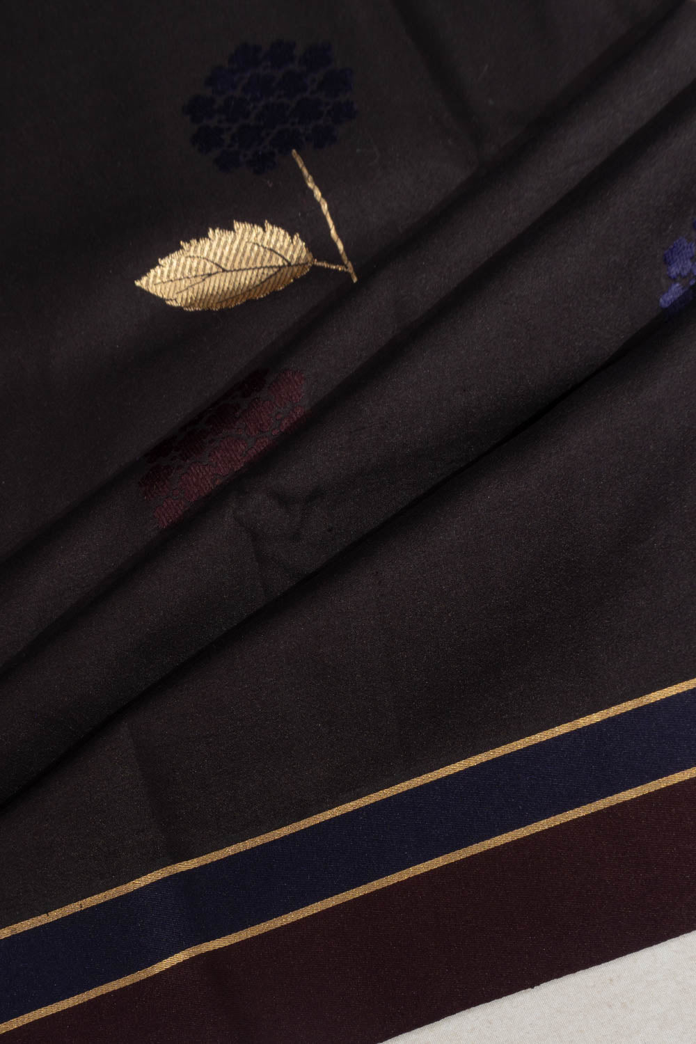 Banarasi Satin Butta Brown Saree