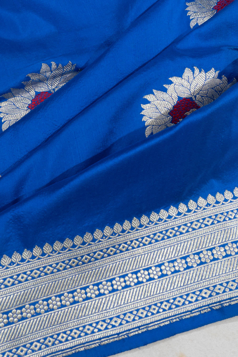 Banarasi Satin Butta Royal Blue Saree