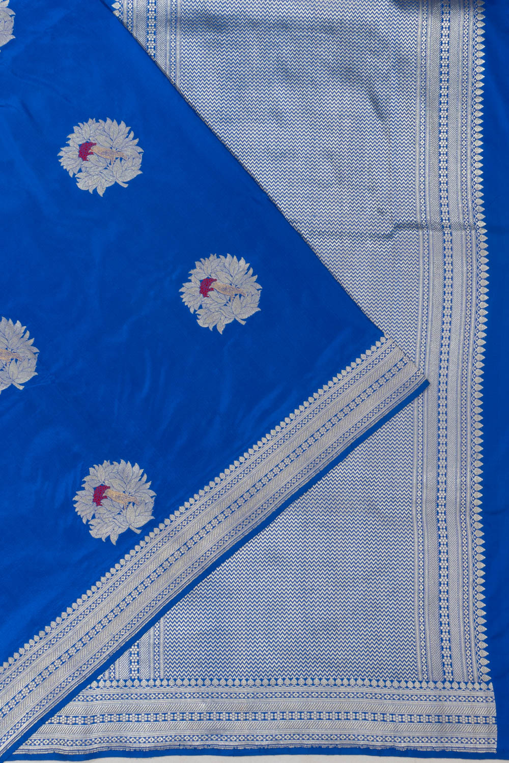 Banarasi Satin Butta Royal Blue Saree