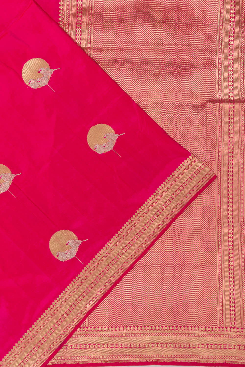 Banarasi Satin Butta Rani Pink Saree