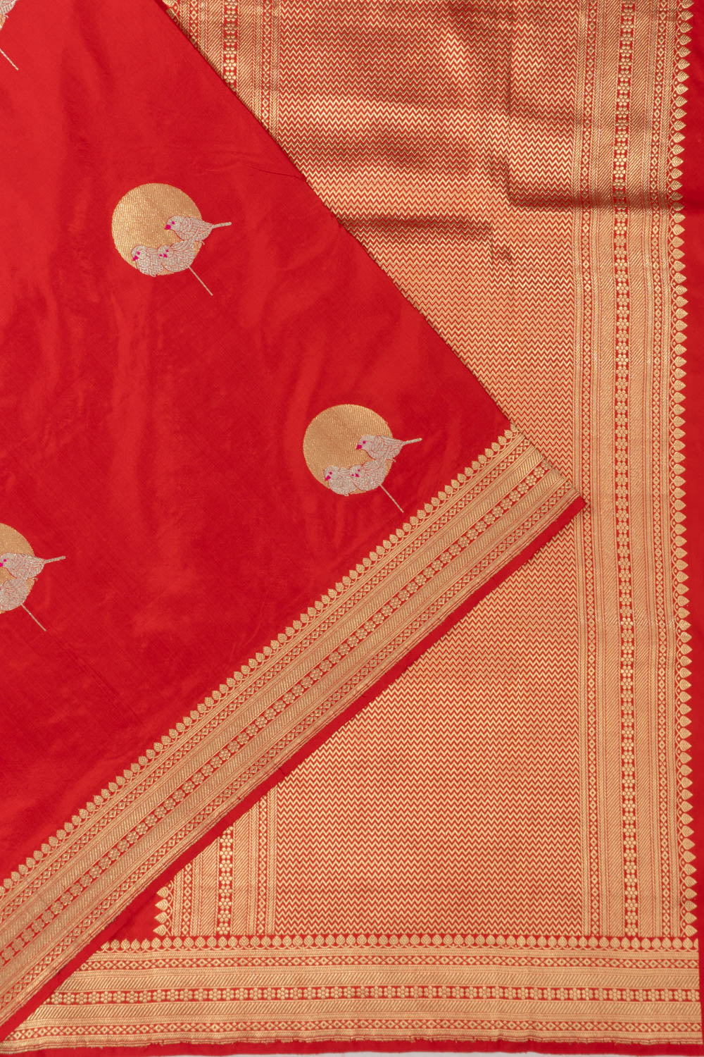Banarasi Satin Butta Red Saree