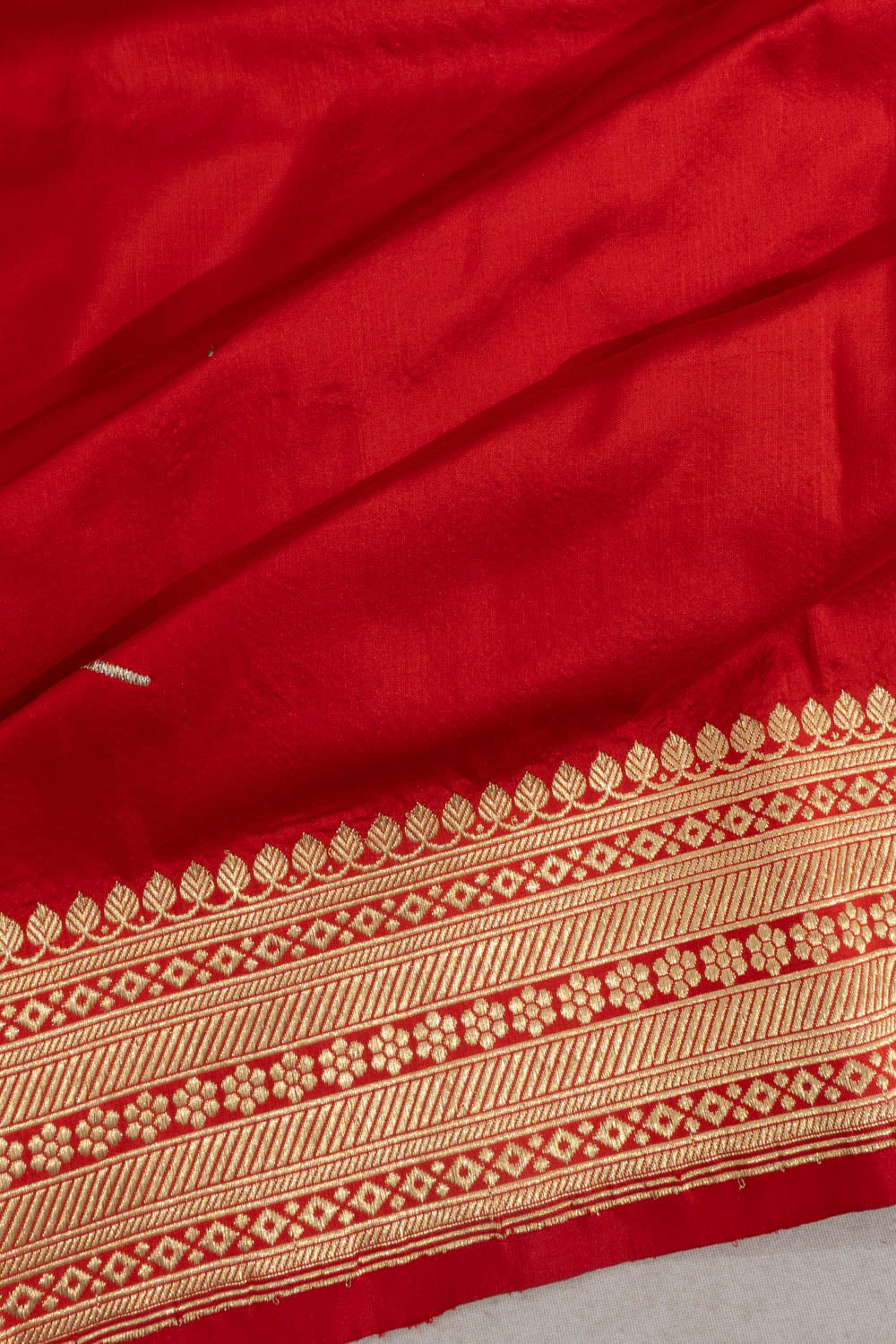 Banarasi Satin Butta Red Saree