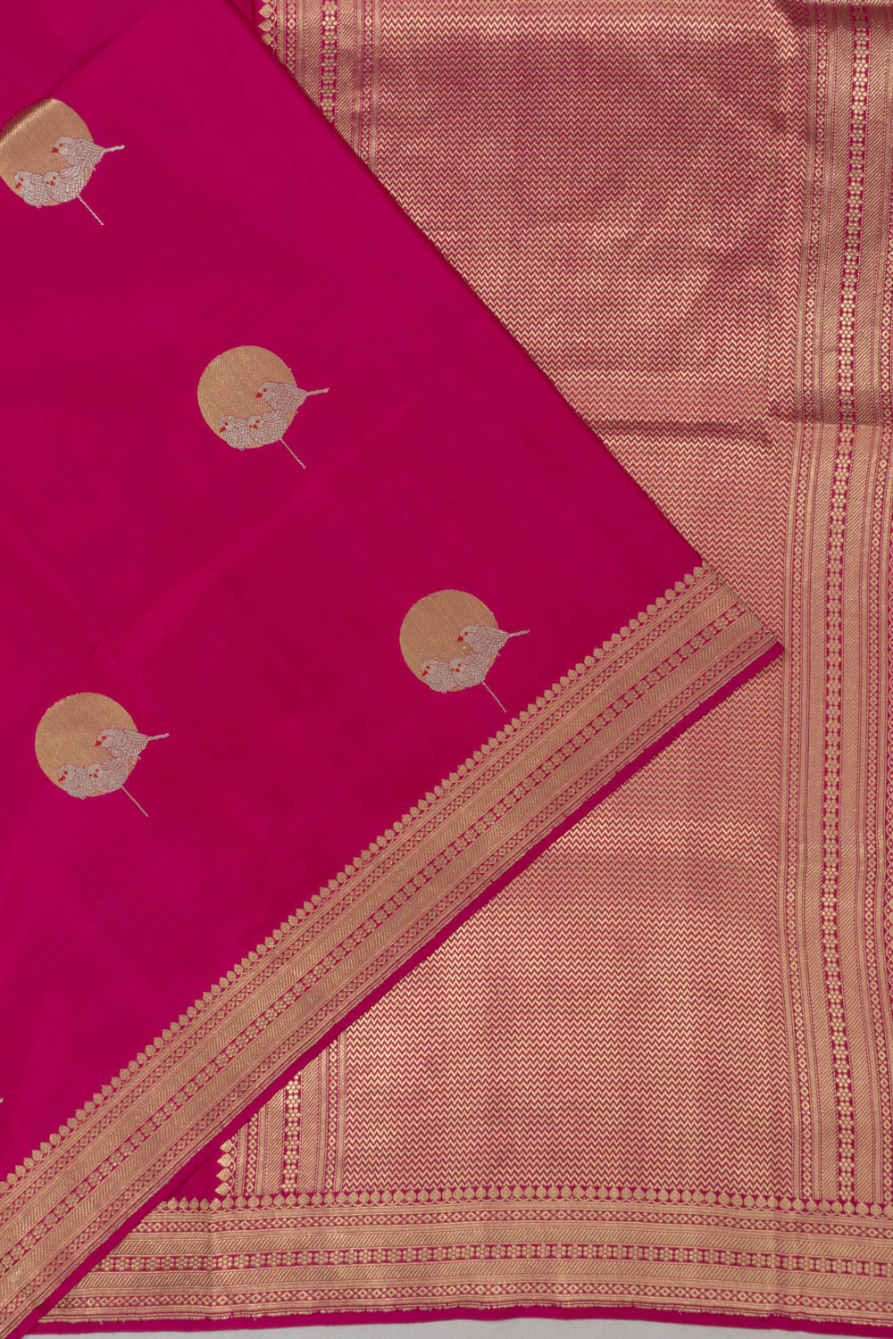 Banarasi Satin Butta Pink Saree