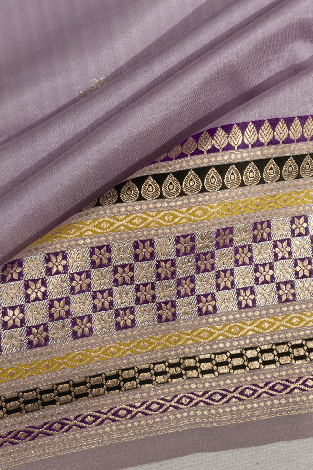 Banarasi Satin Butta Lavender Saree