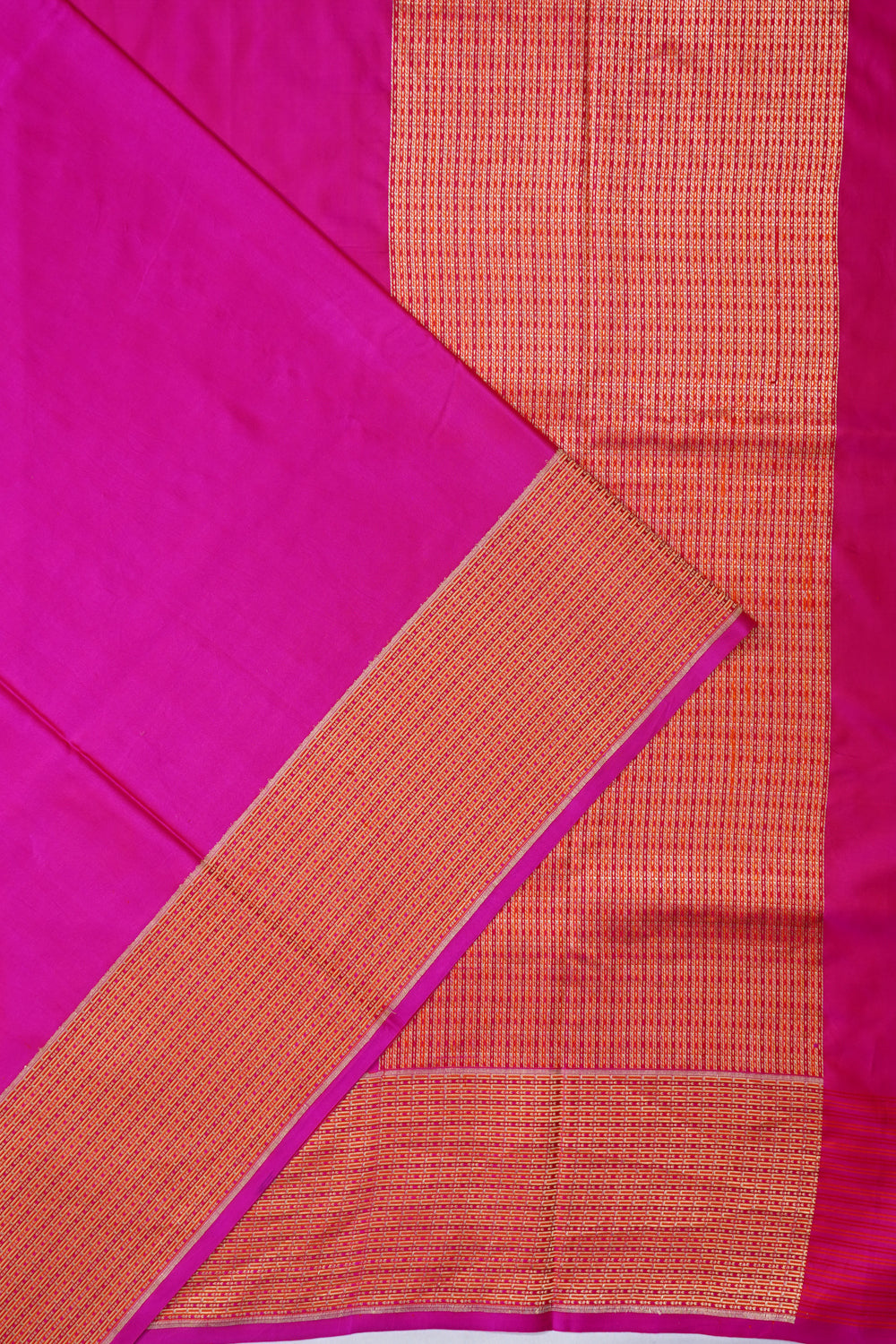 Banarasi Satin Plain Rani Pink Saree