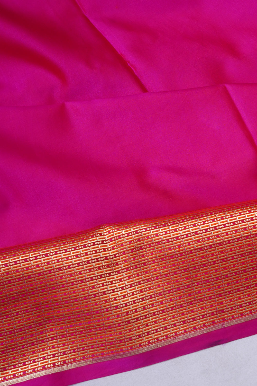 Banarasi Satin Plain Rani Pink Saree