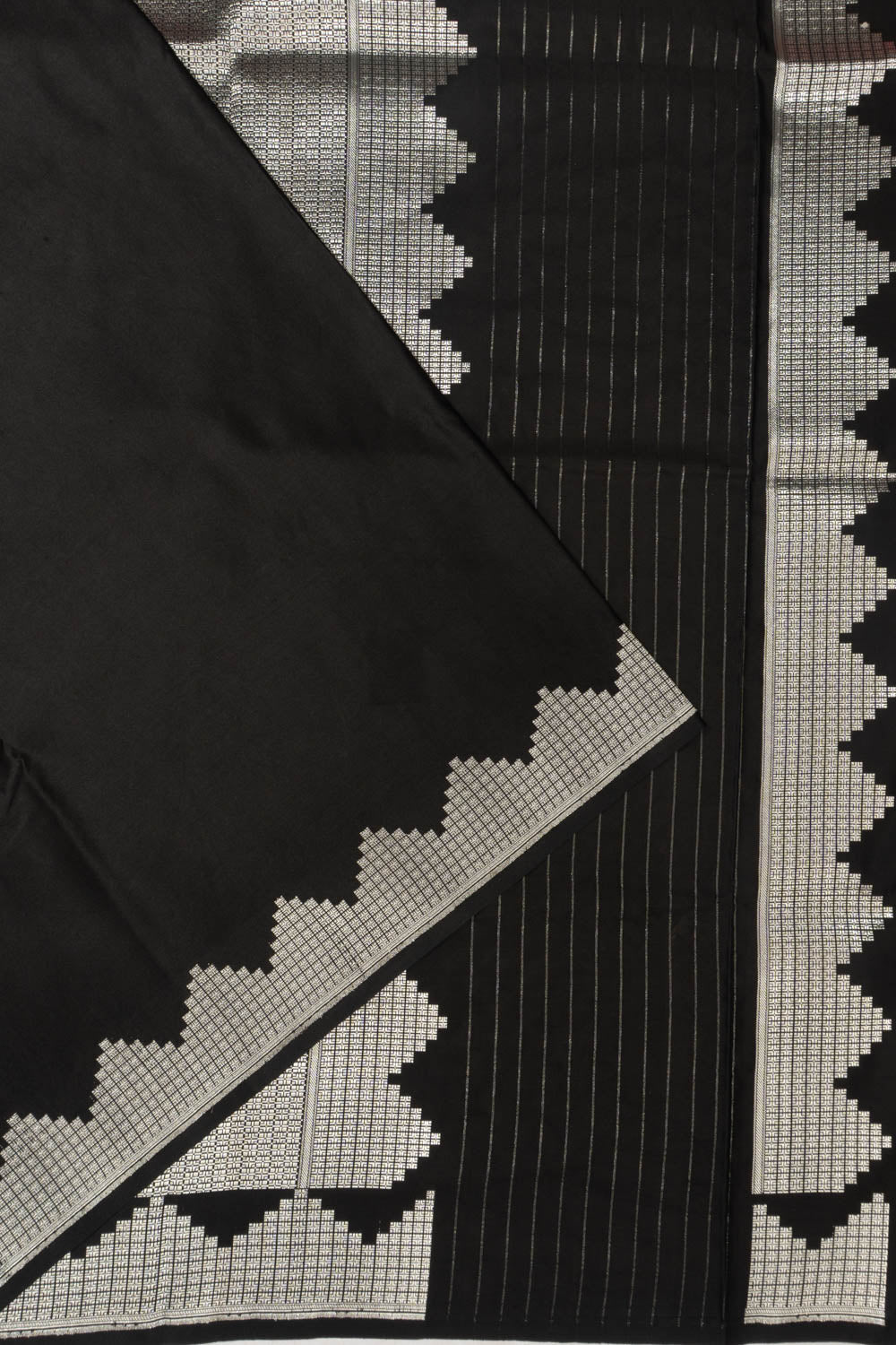 Banarasi Satin Plain Black Saree