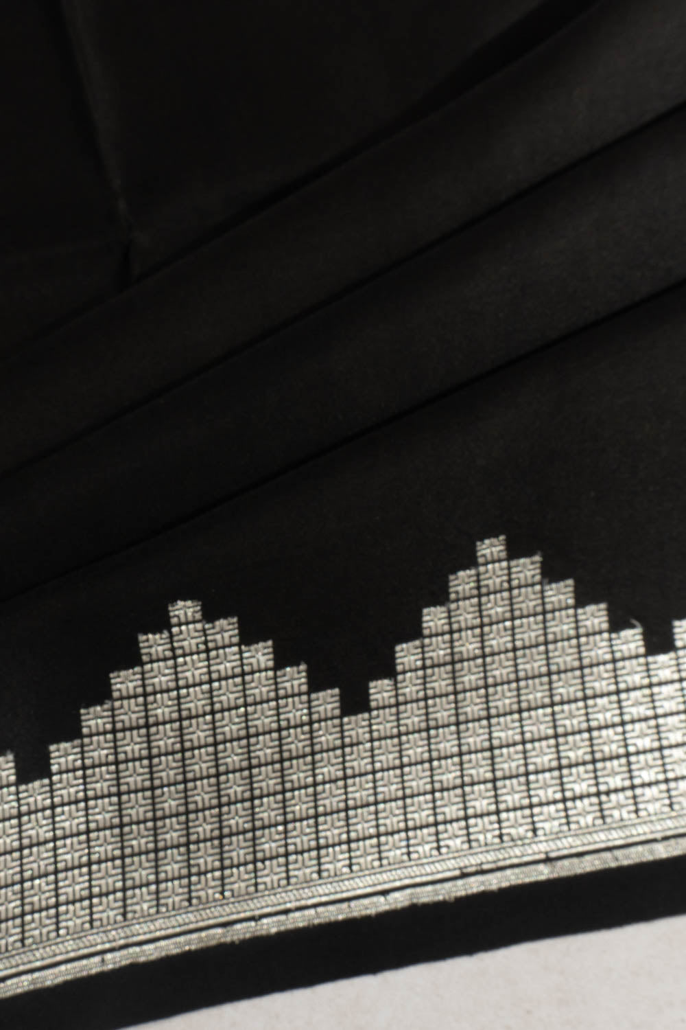 Banarasi Satin Plain Black Saree