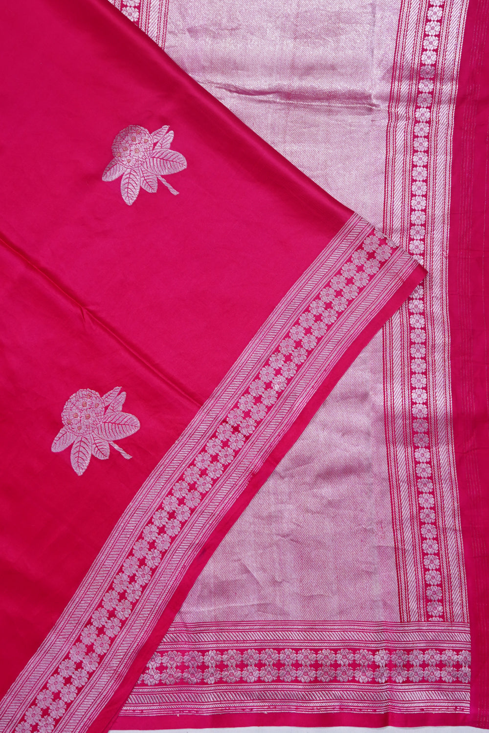 Banarasi Satin Butta Rani Pink Saree