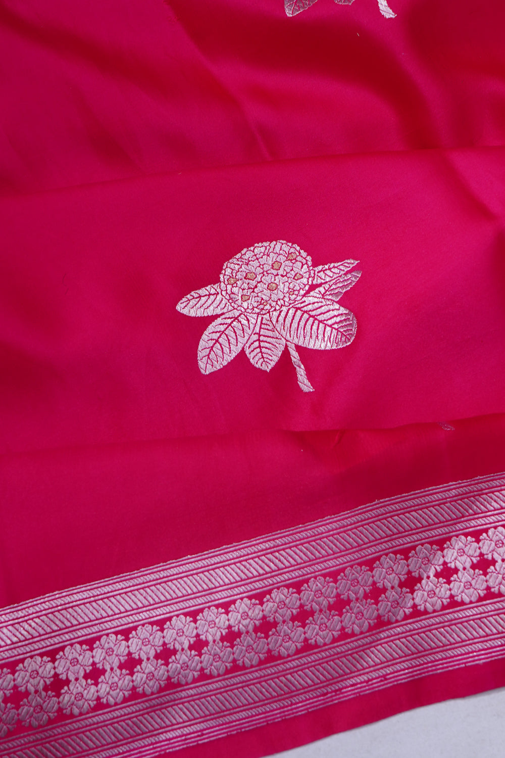 Banarasi Satin Butta Rani Pink Saree