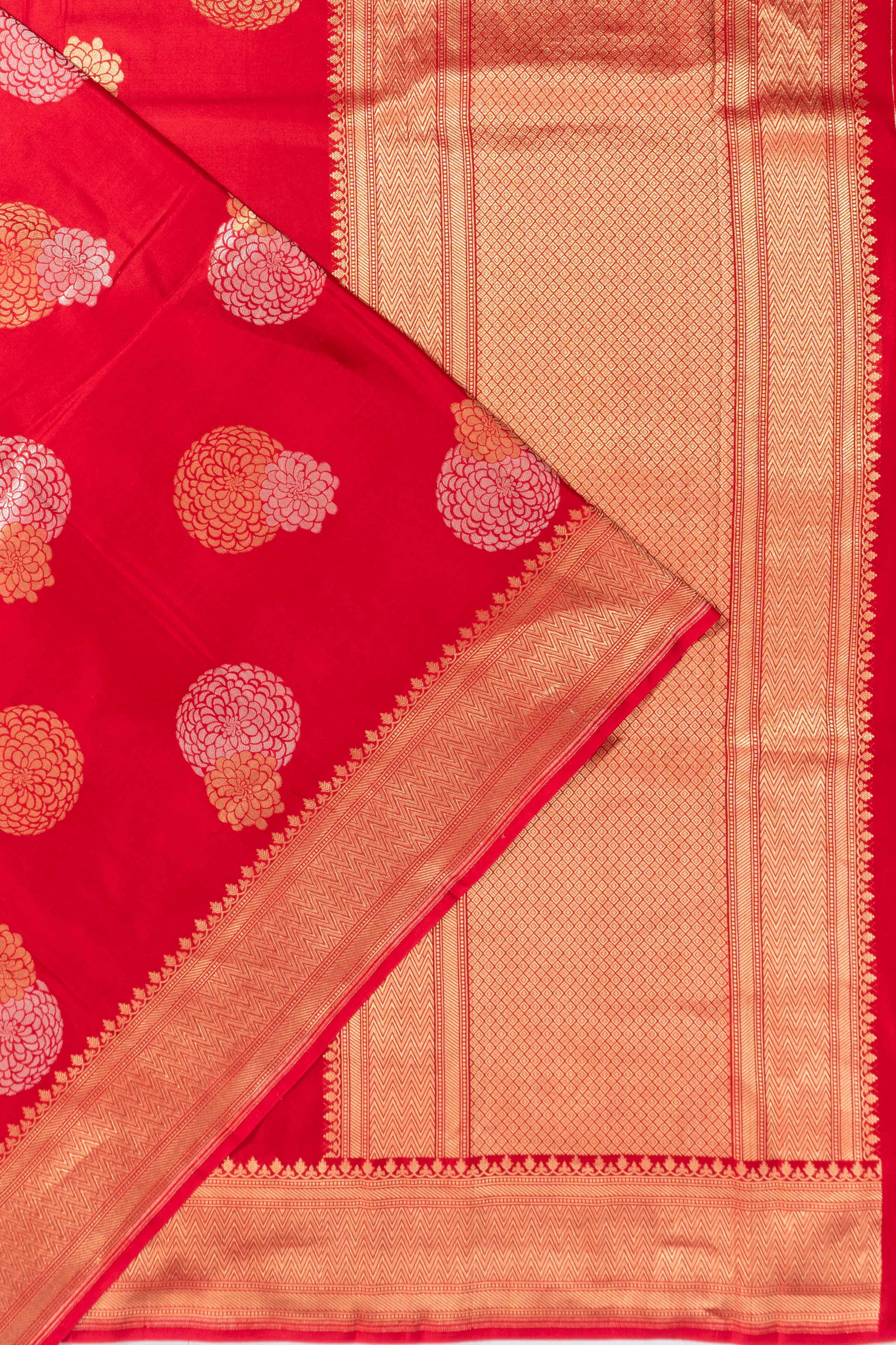 Banarasi Katan Silk Brocade Red Saree