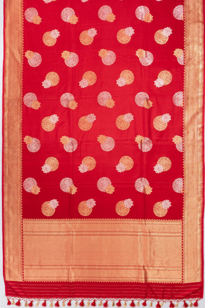 Banarasi Katan Silk Brocade Red Saree