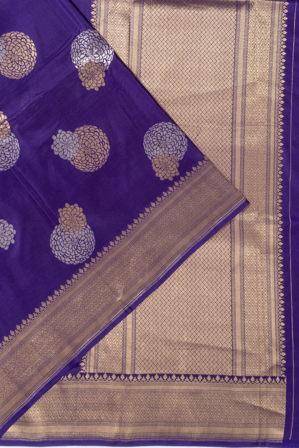 Banarasi Katan Silk Butta Violet Saree