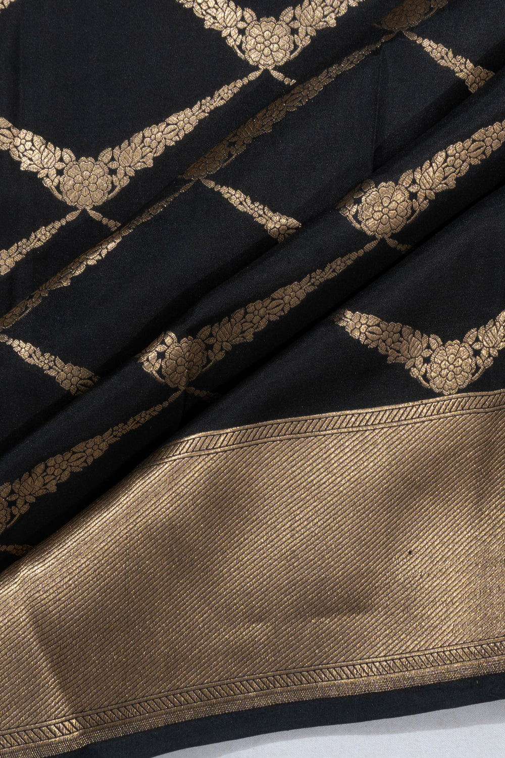 Banarasi Katan Silk Brocade Black Saree