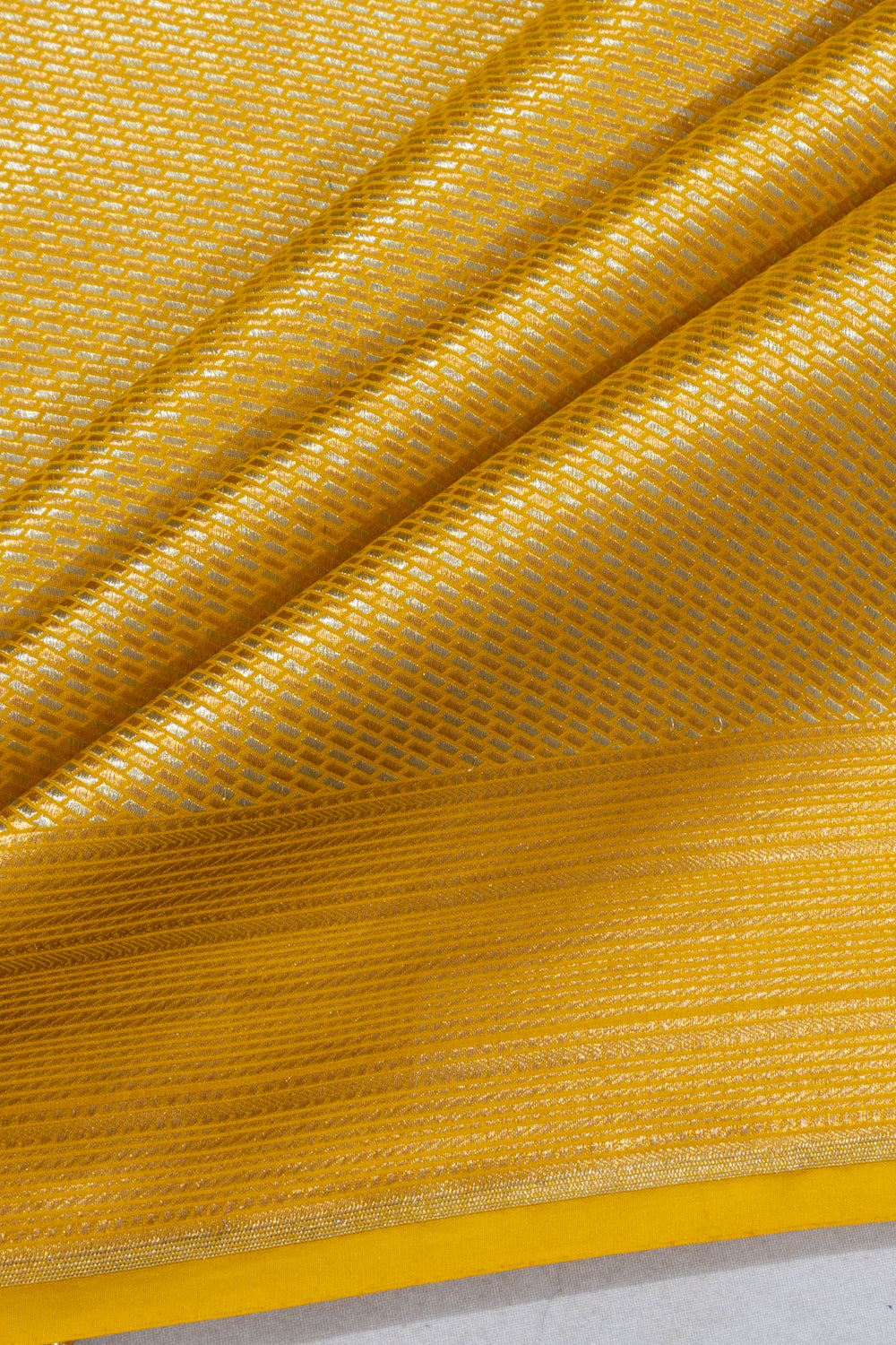 Banarasi Silk Brocade Yellow Saree