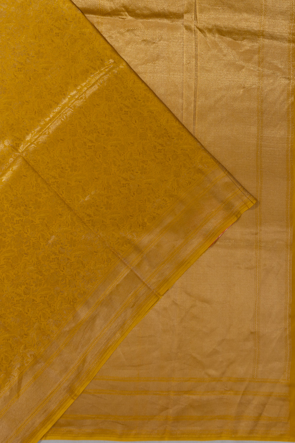 Banarasi Silk Brocade Yellow Saree