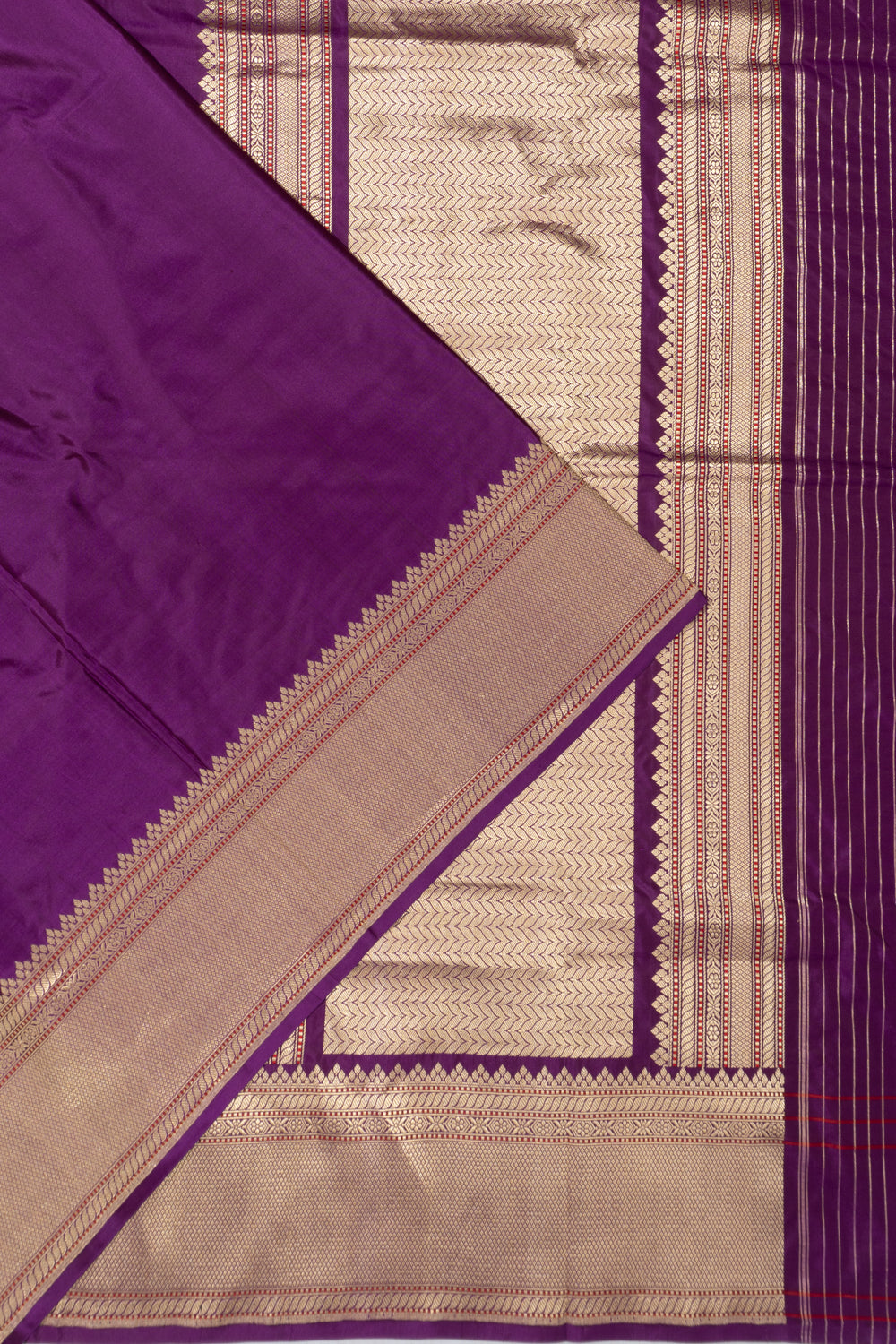 Banarasi Satin Plain Purple Saree