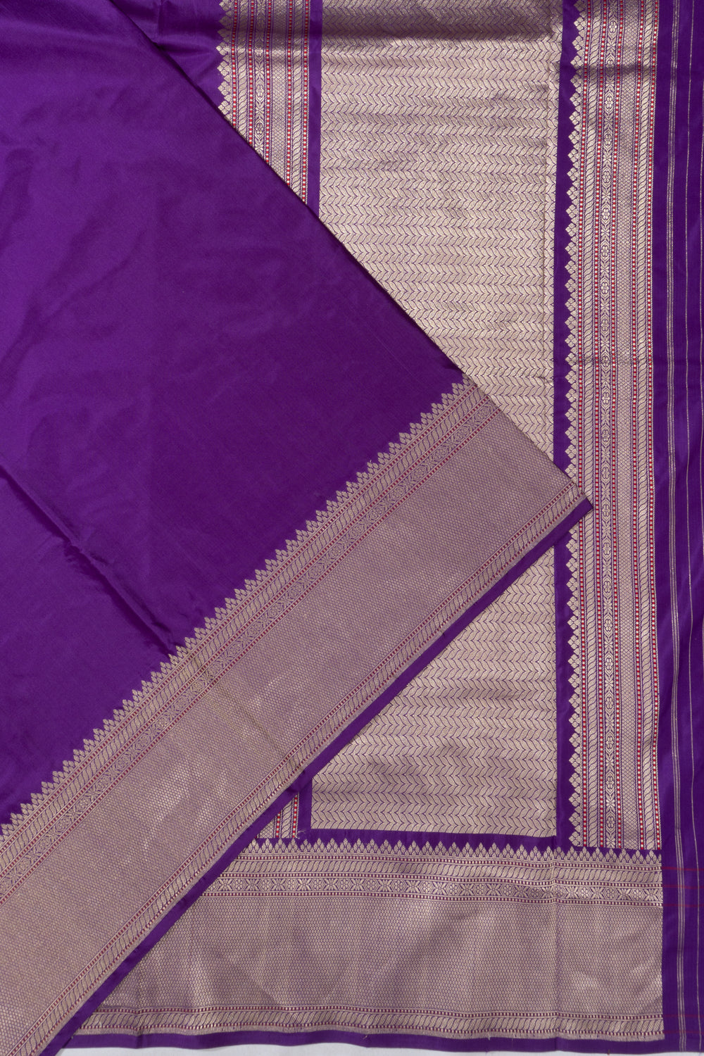 Banarasi Satin Plain Violet Saree