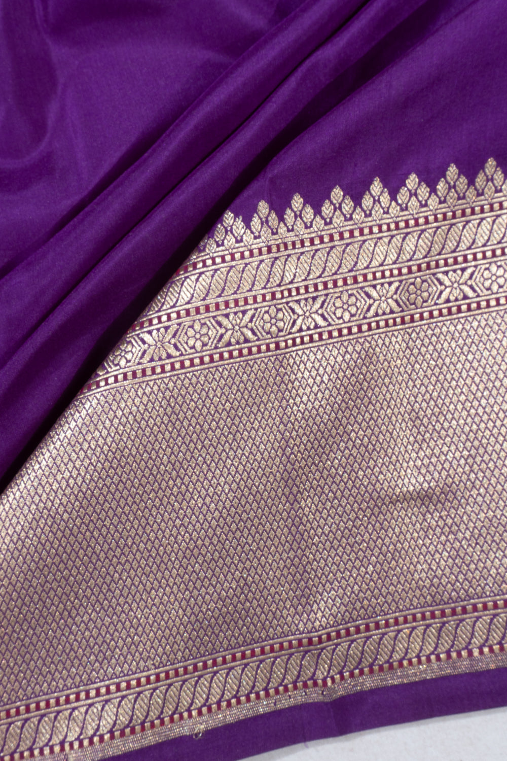 Banarasi Satin Plain Violet Saree