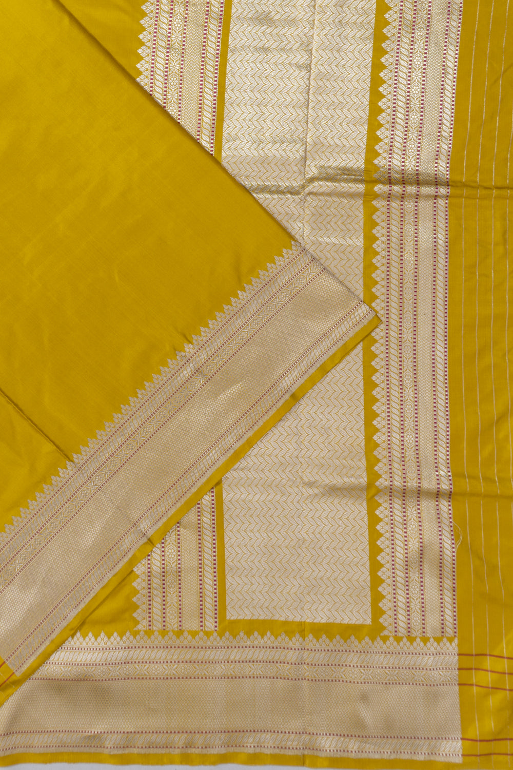 Banarasi Silk Plain Mustard Yellow Saree