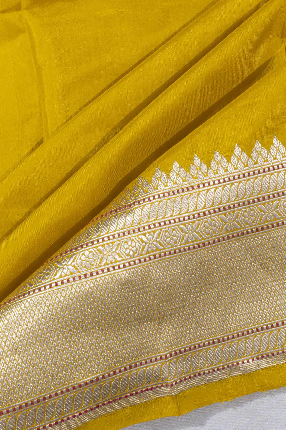 Banarasi Silk Plain Mustard Yellow Saree