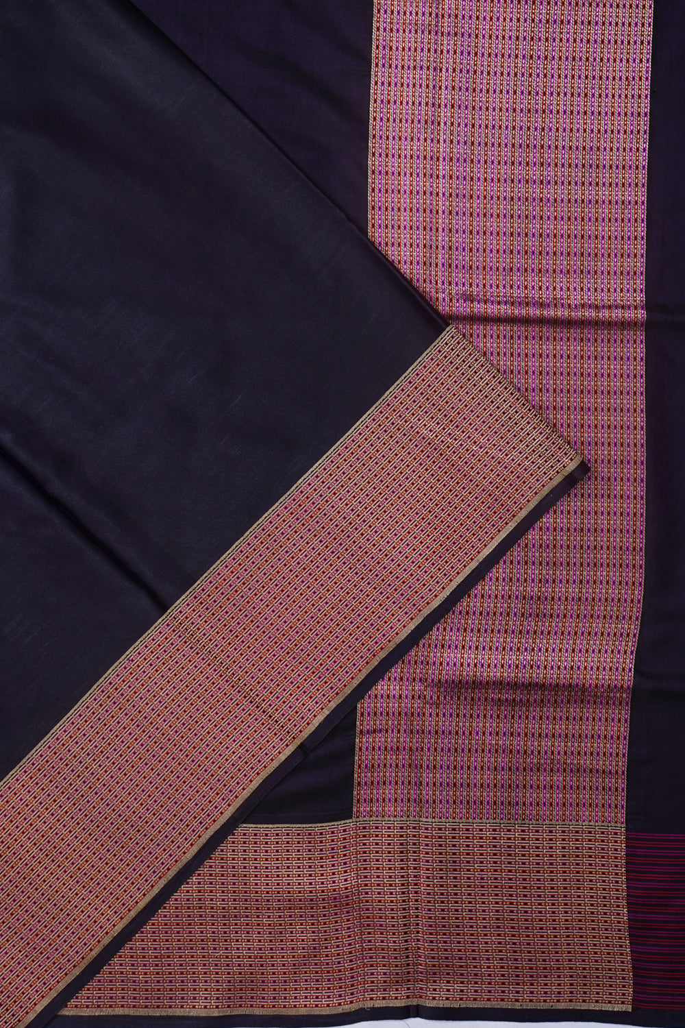 Banarasi Satin Plain Black Saree